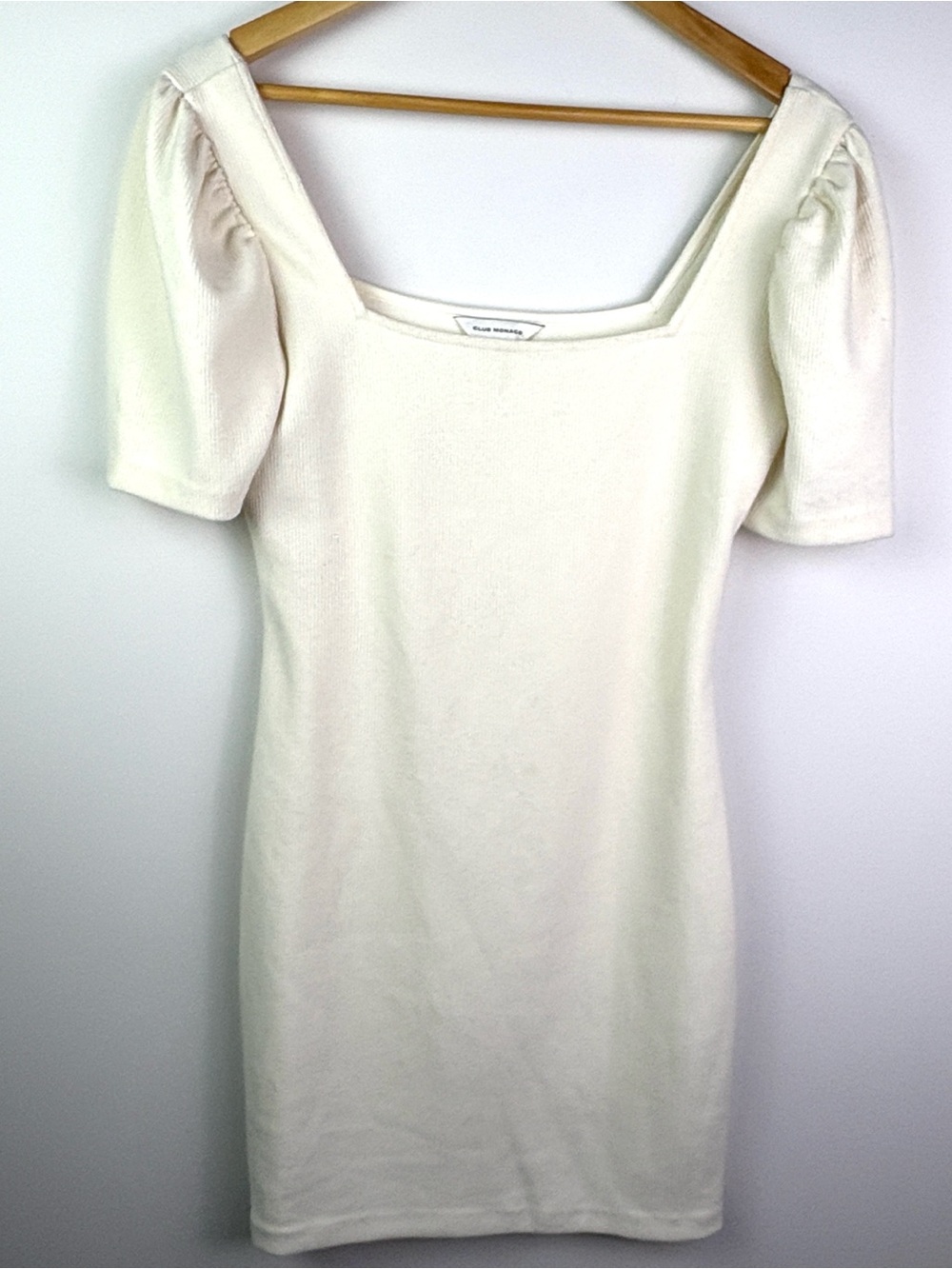 Club Monaco Cream Square-Neck Puff Sleeve Dress size S